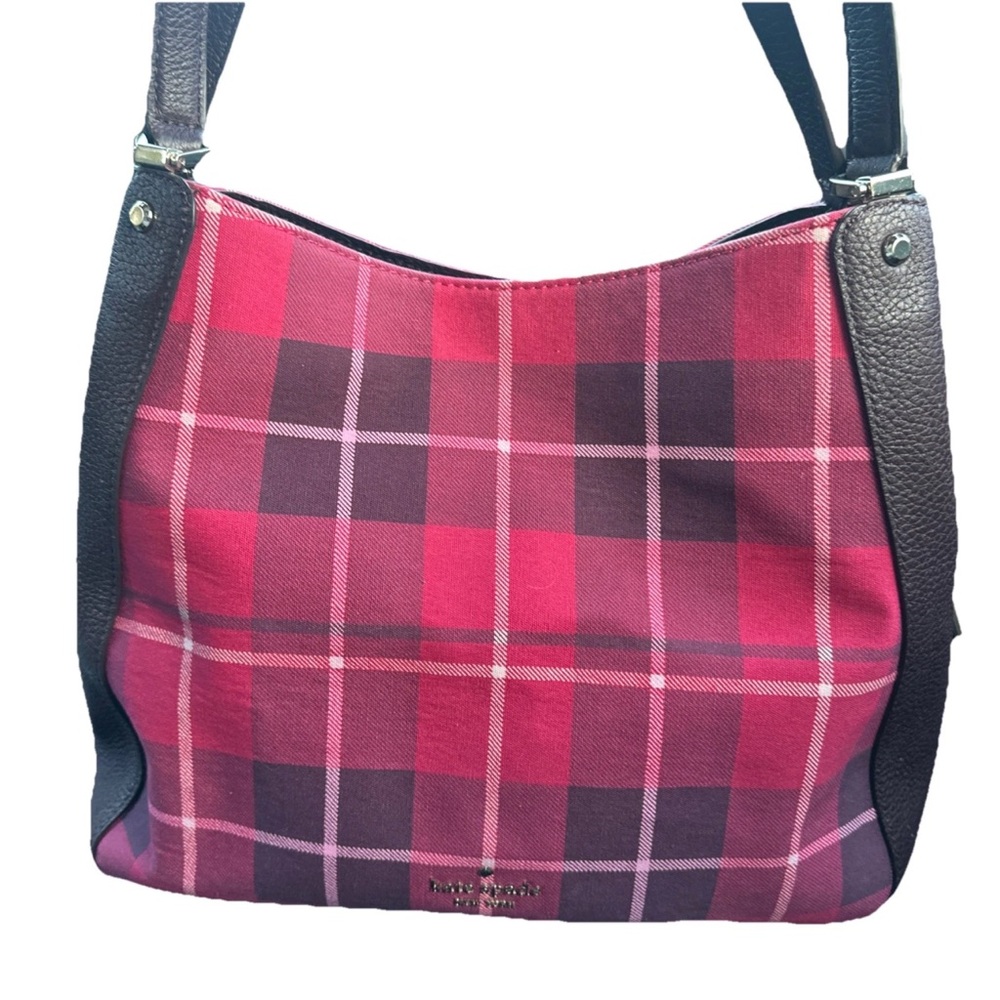 Kate Spade Pink and Black Plaid Shoulder Bag